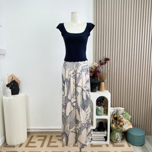 Women's Mid-High Waist Printed Wide-Leg Casual Pants Summer 2026