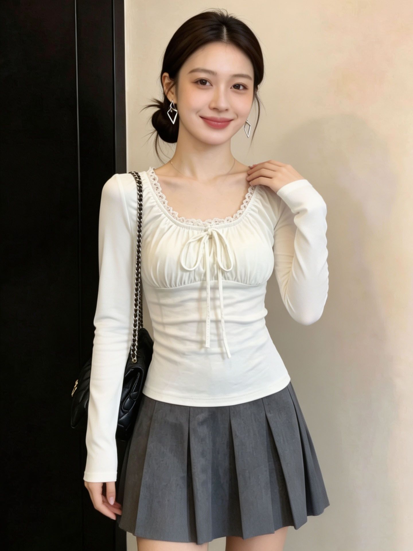 womens-lace-trim-tie-front-long-sleeve-t-shirt-slim-fit-french-korean-style